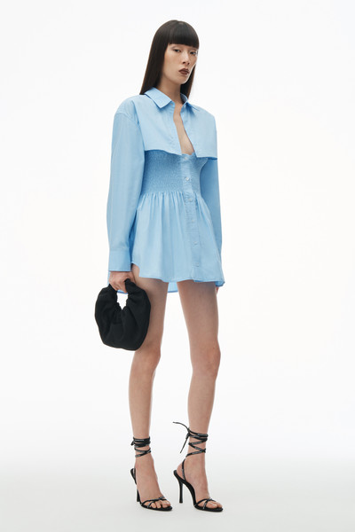 Alexander Wang Smocked Mini Dress With Overshirt outlook