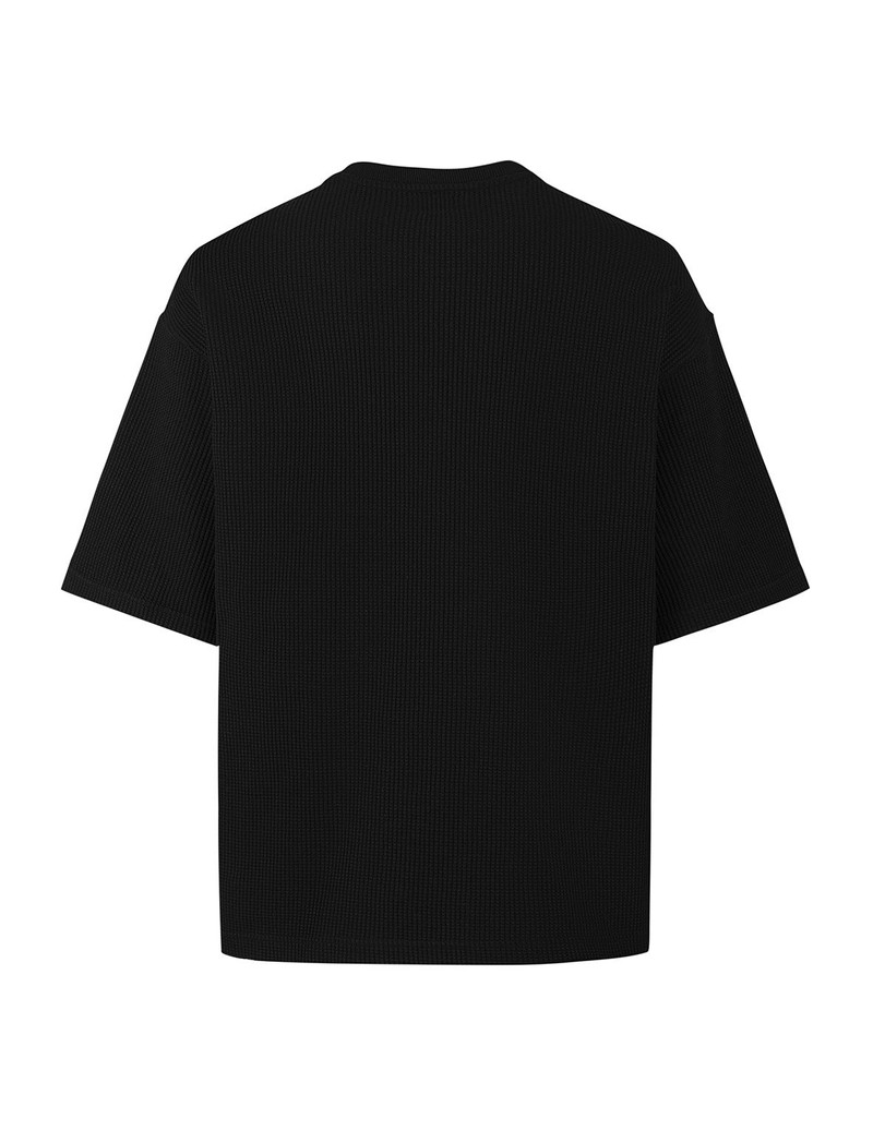 EVISU Seagull and Logo Embroidery Oversized Short-Sleeve Waffle Sweatshirt outlook