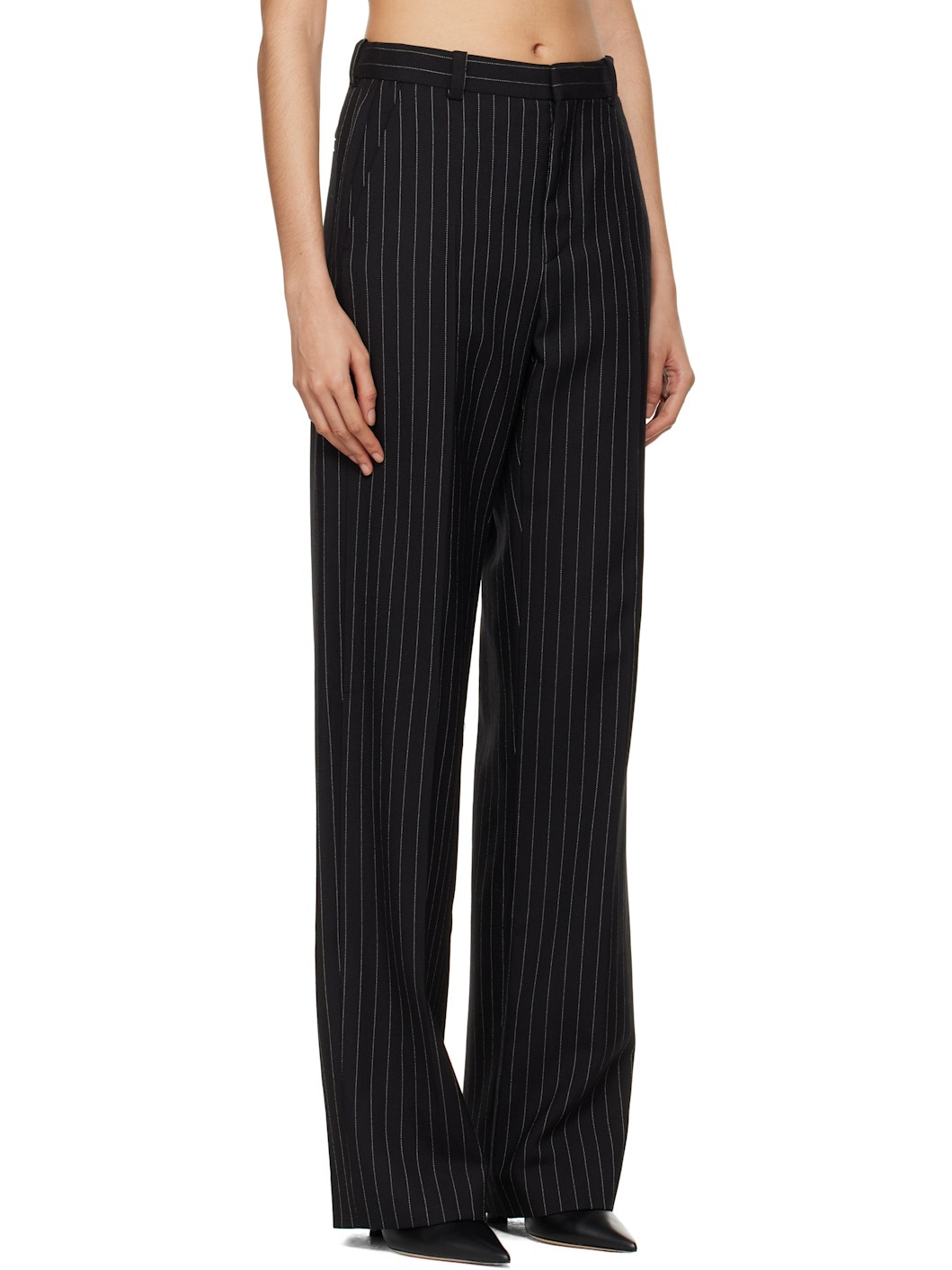 Black Straight Leg Trousers - 2