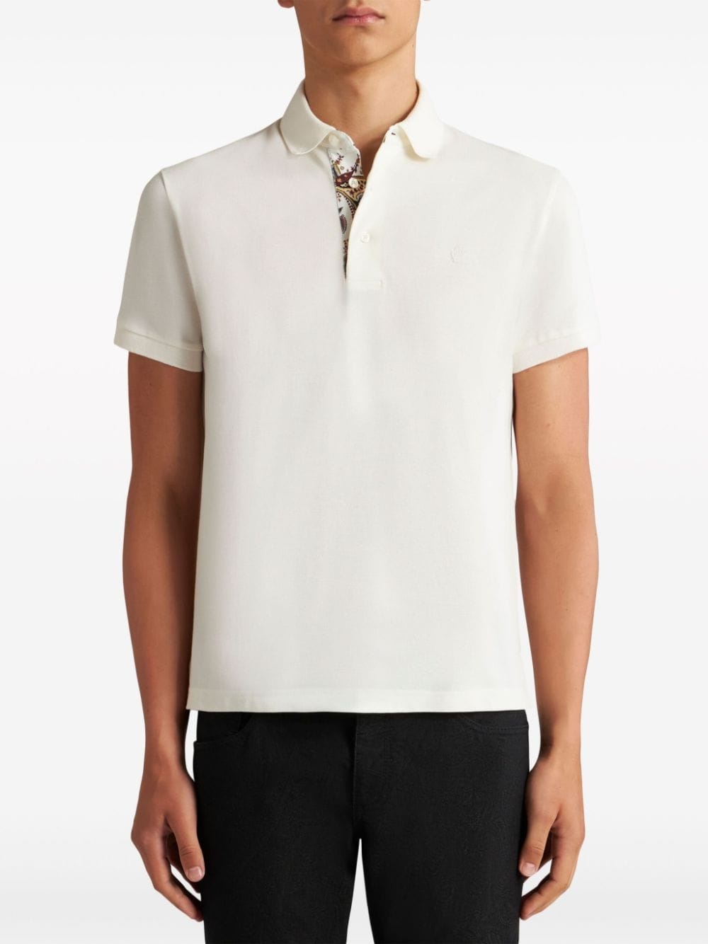 Pegaso-embroidered cotton polo shirt - 2