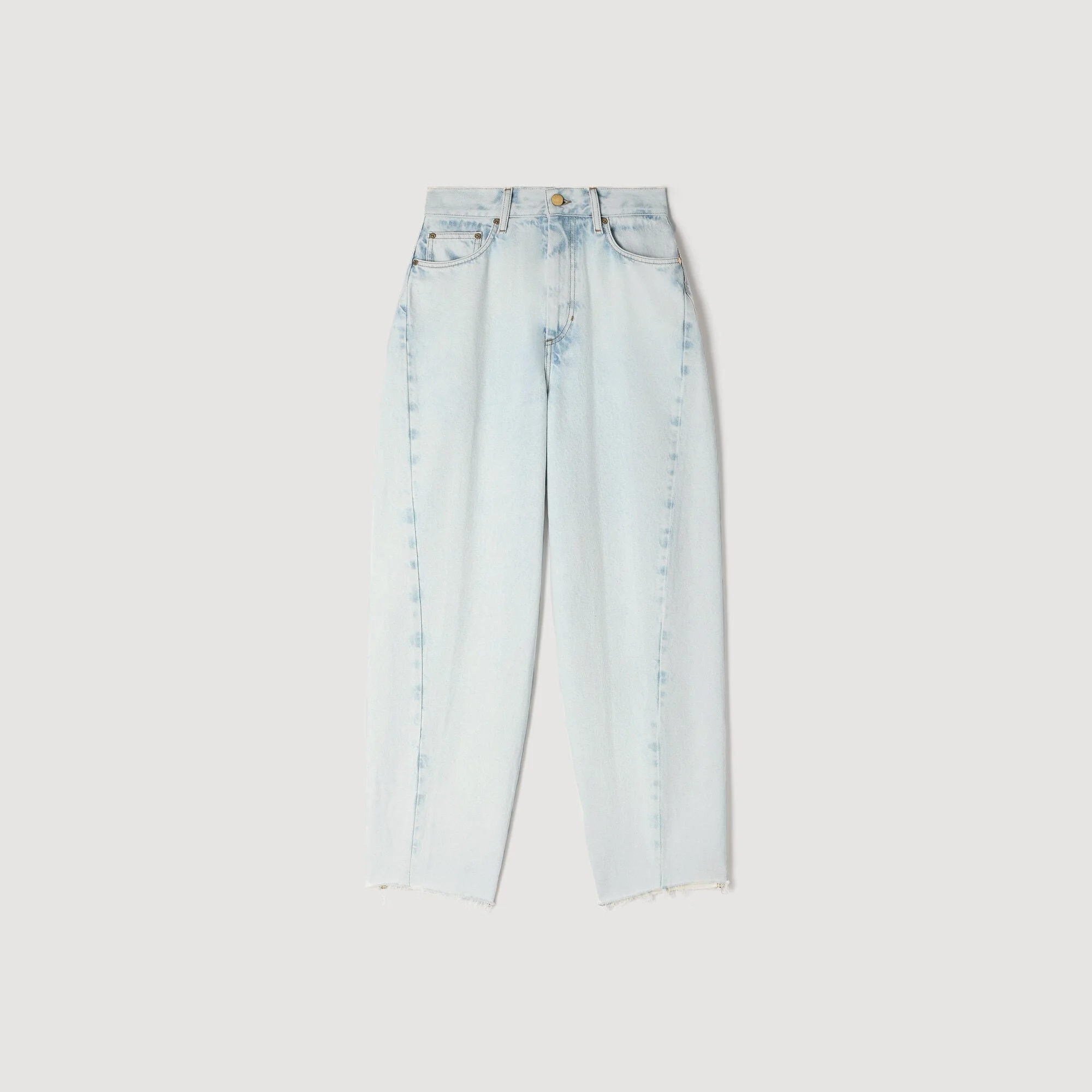 FADED BARREL COTTON JEANS - 1