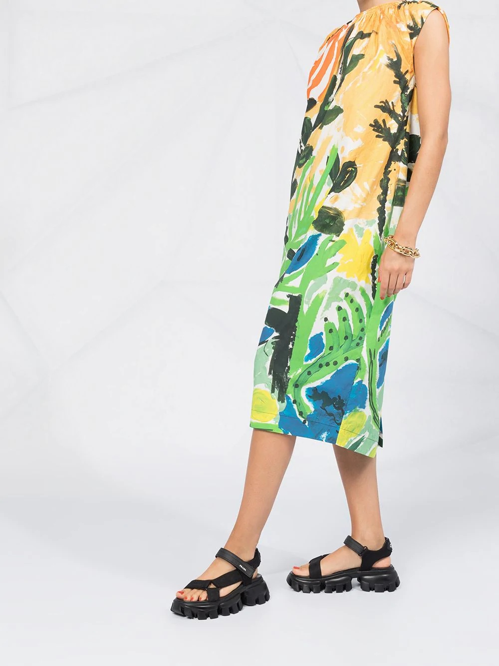 brushstroke floral print dress - 4