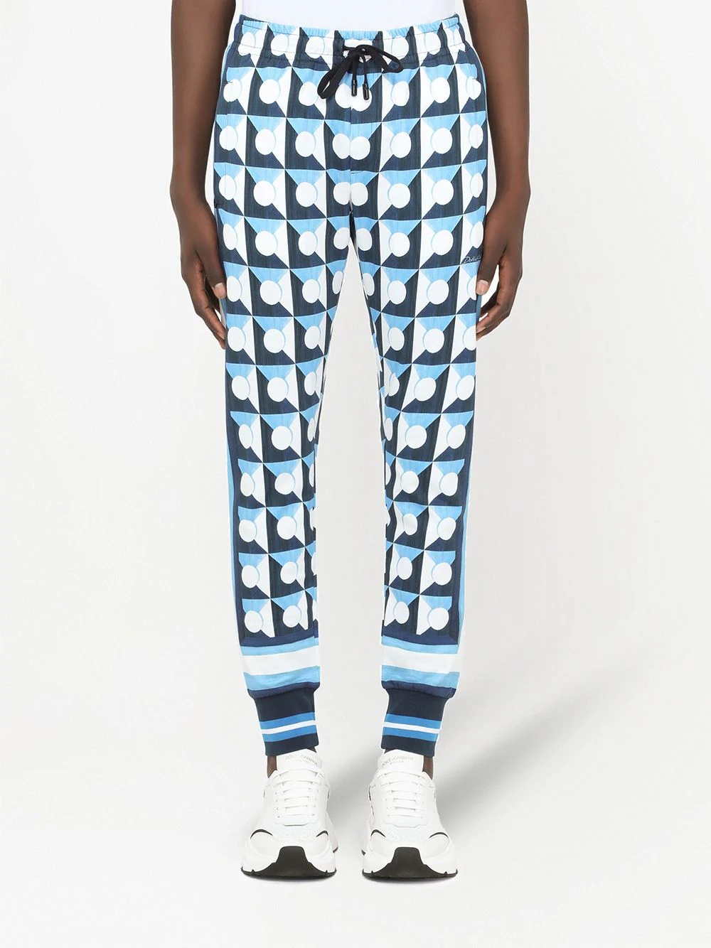 Majolica-print DG-patch track pants - 3