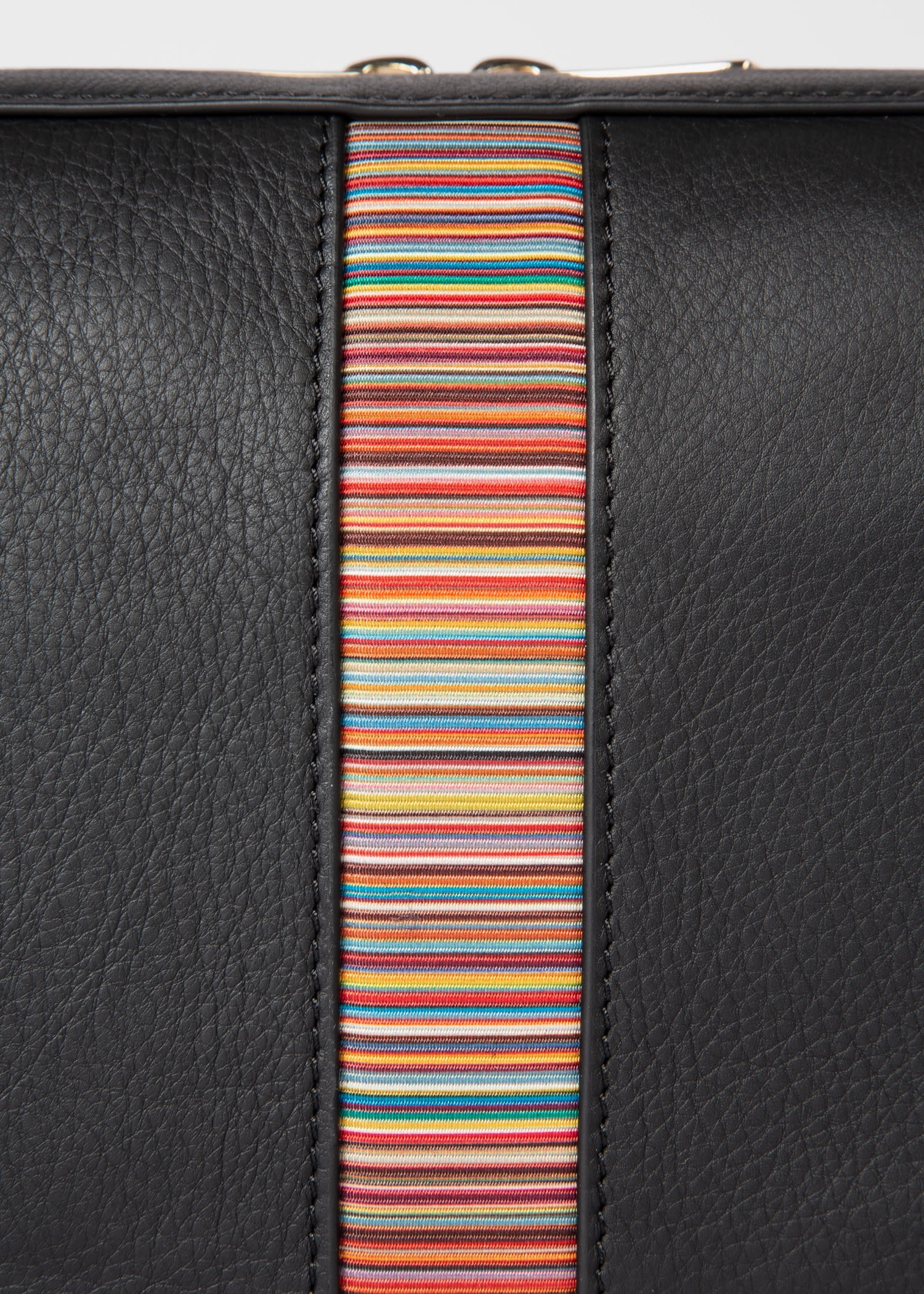 Leather 'Signature Stripe' Wash Bag - 5
