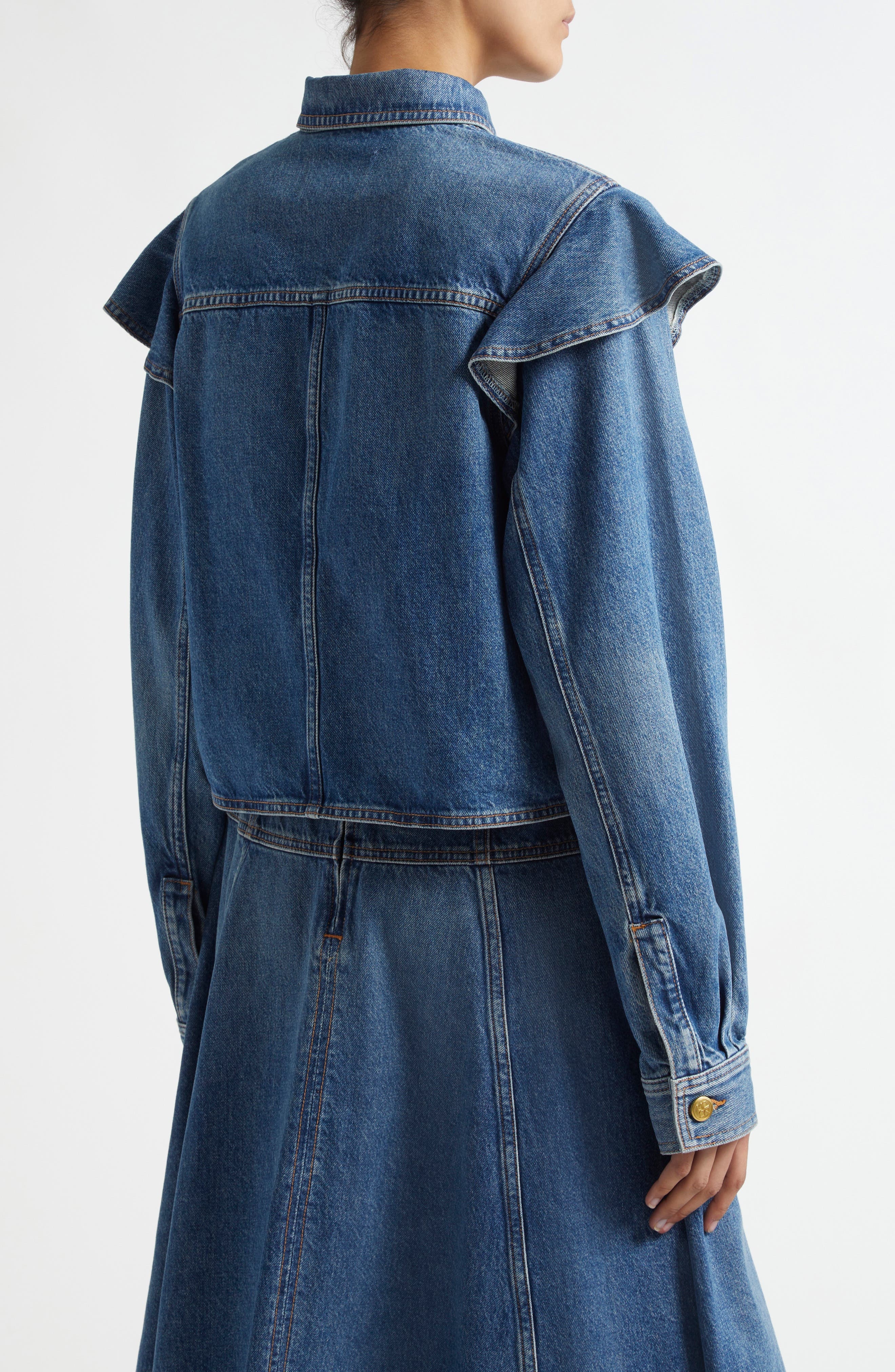 Ulla Johnson The Mathilde Denim Button-Up Shirt in Danube at Nordstrom - 3