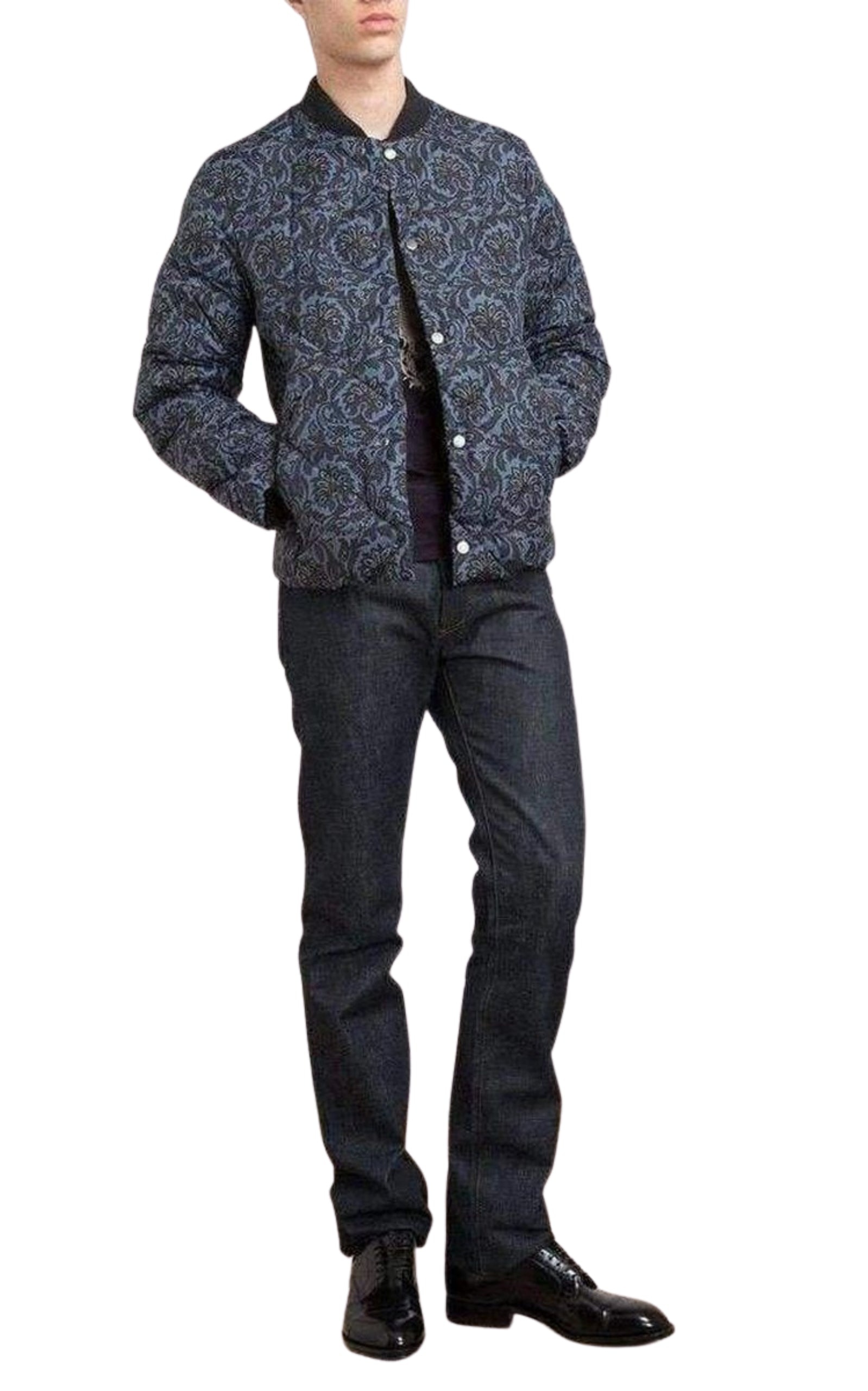 Blue Paisley Quilted Jacket - 2