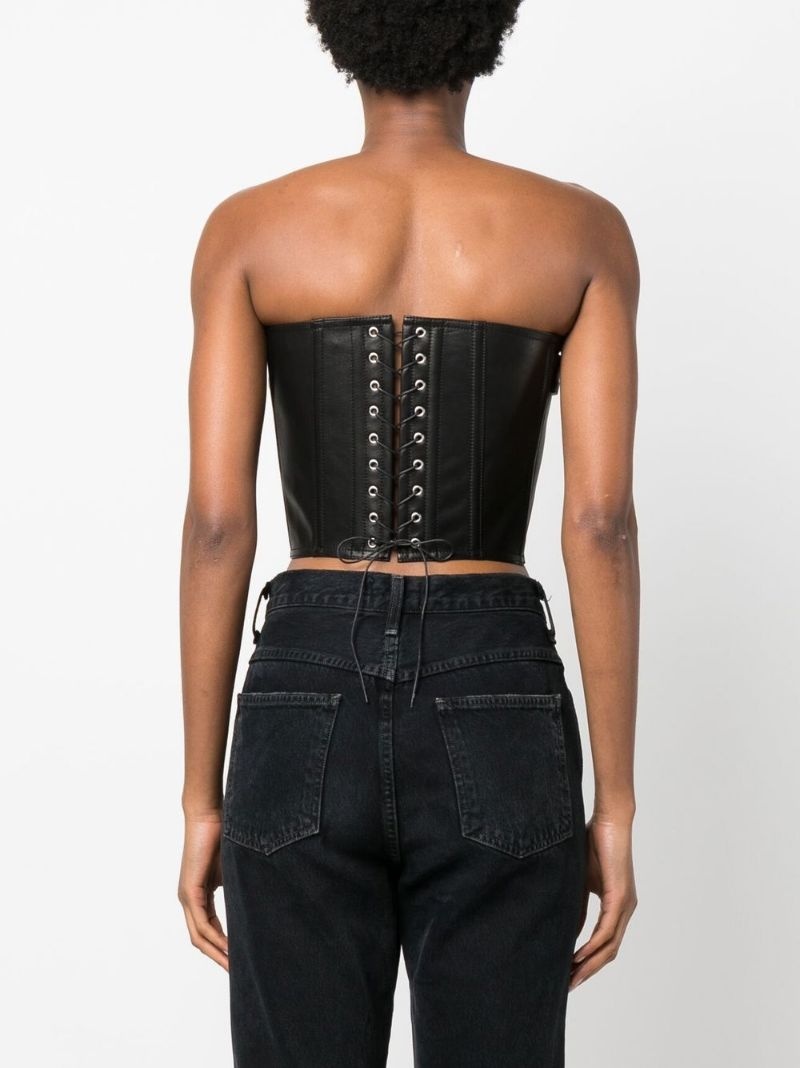 leather belted corset top - 4