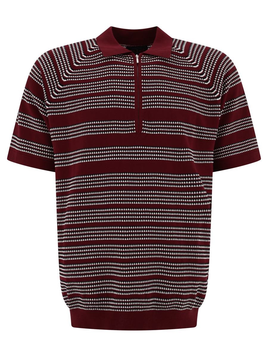 Beams Plus BEAMS PLUS HALF-ZIP JACQUARD POLO SHIRT - 1