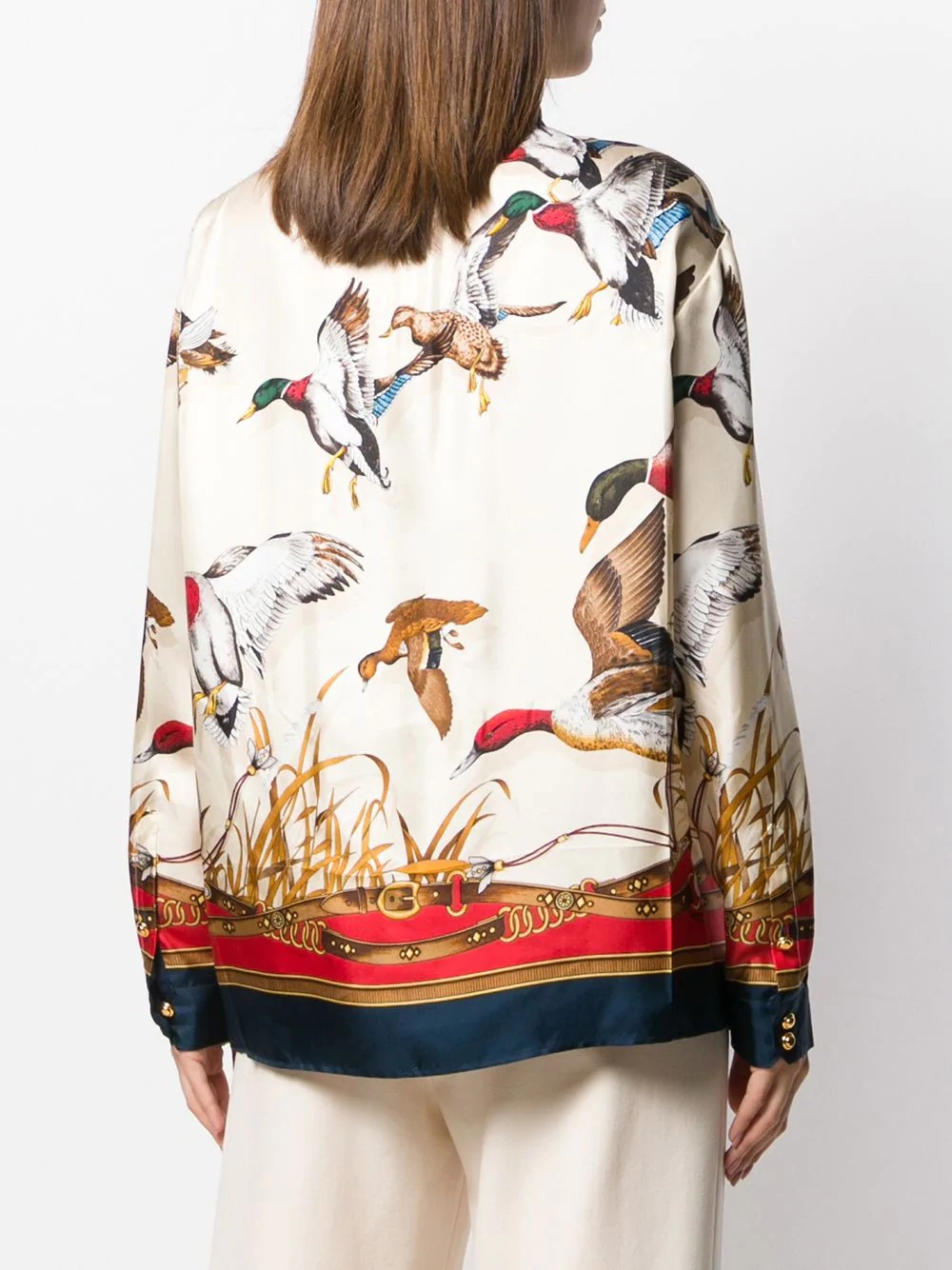 Flying Duck print long-sleeved shirt - 4