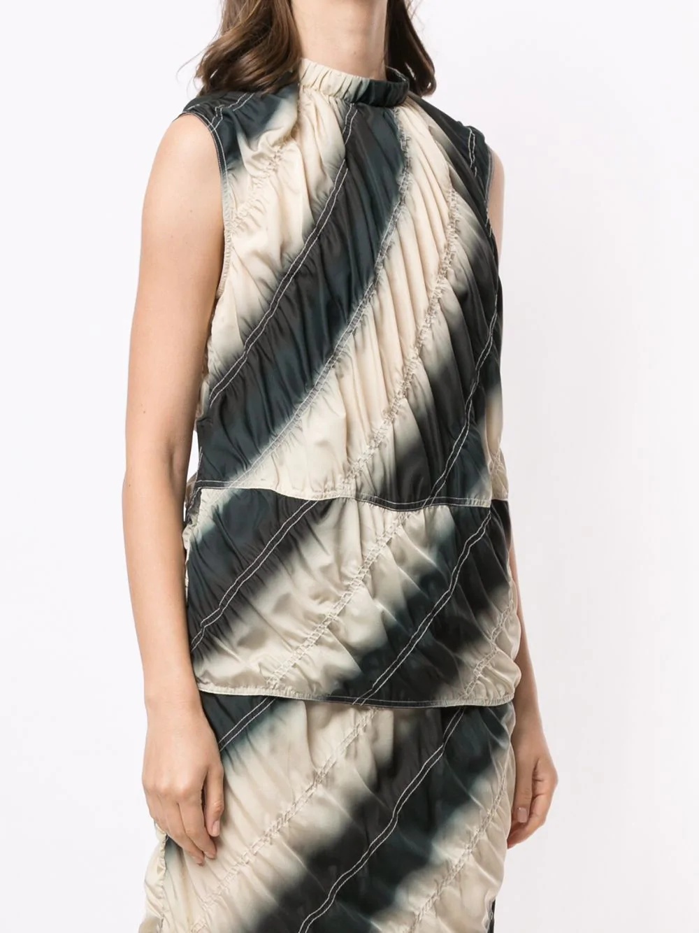 tie-dye silk-blend sleeveless top - 3