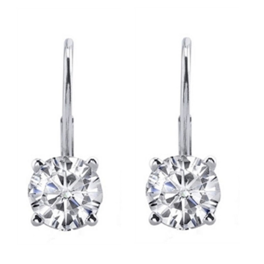 Maulijewels - Maulijewels 0.40 Carat (I-J, I1-I2) Lever Back Dangle style Earrings For Women With Natural White Di - 2