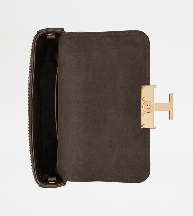 T TIMELESS FLAP BAG IN SUEDE MICRO - BROWN 3