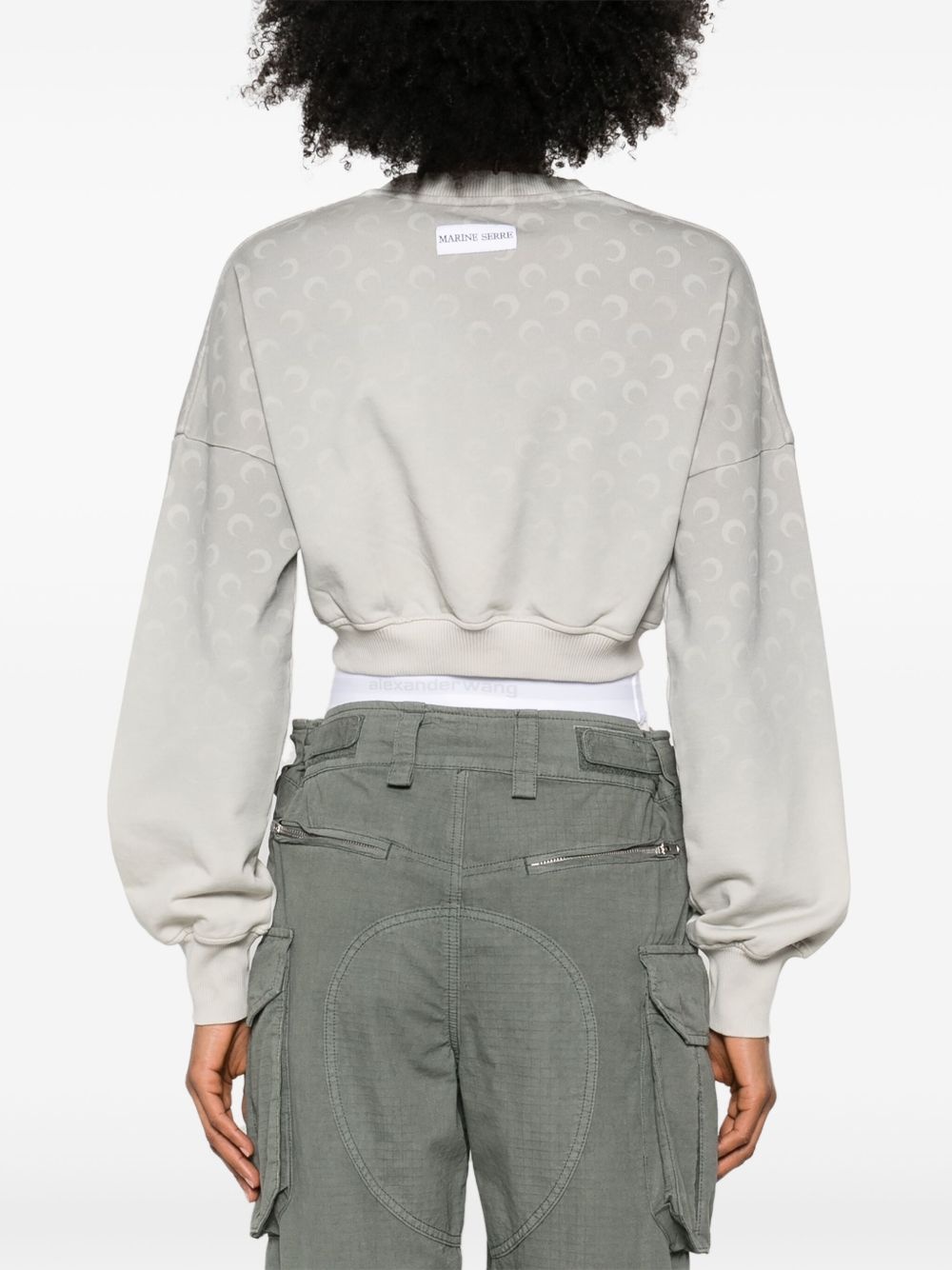 moon fleece cropped sweatshirt - 4