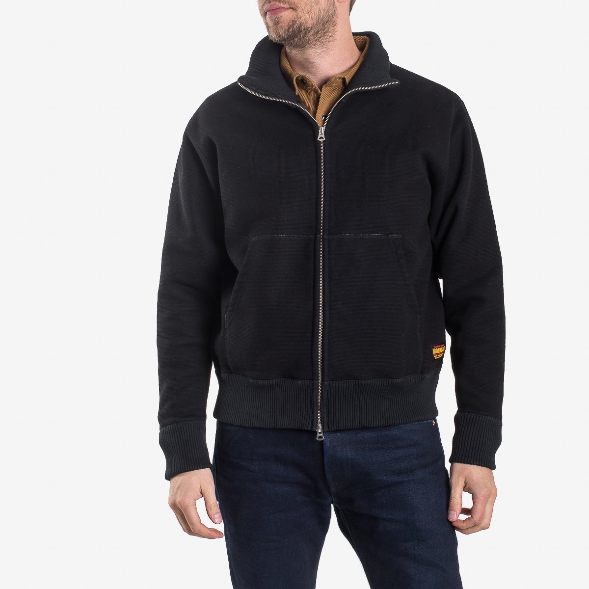 IHSW-45-BLK Windproof Stand Up Collar Sweater - Black - 2