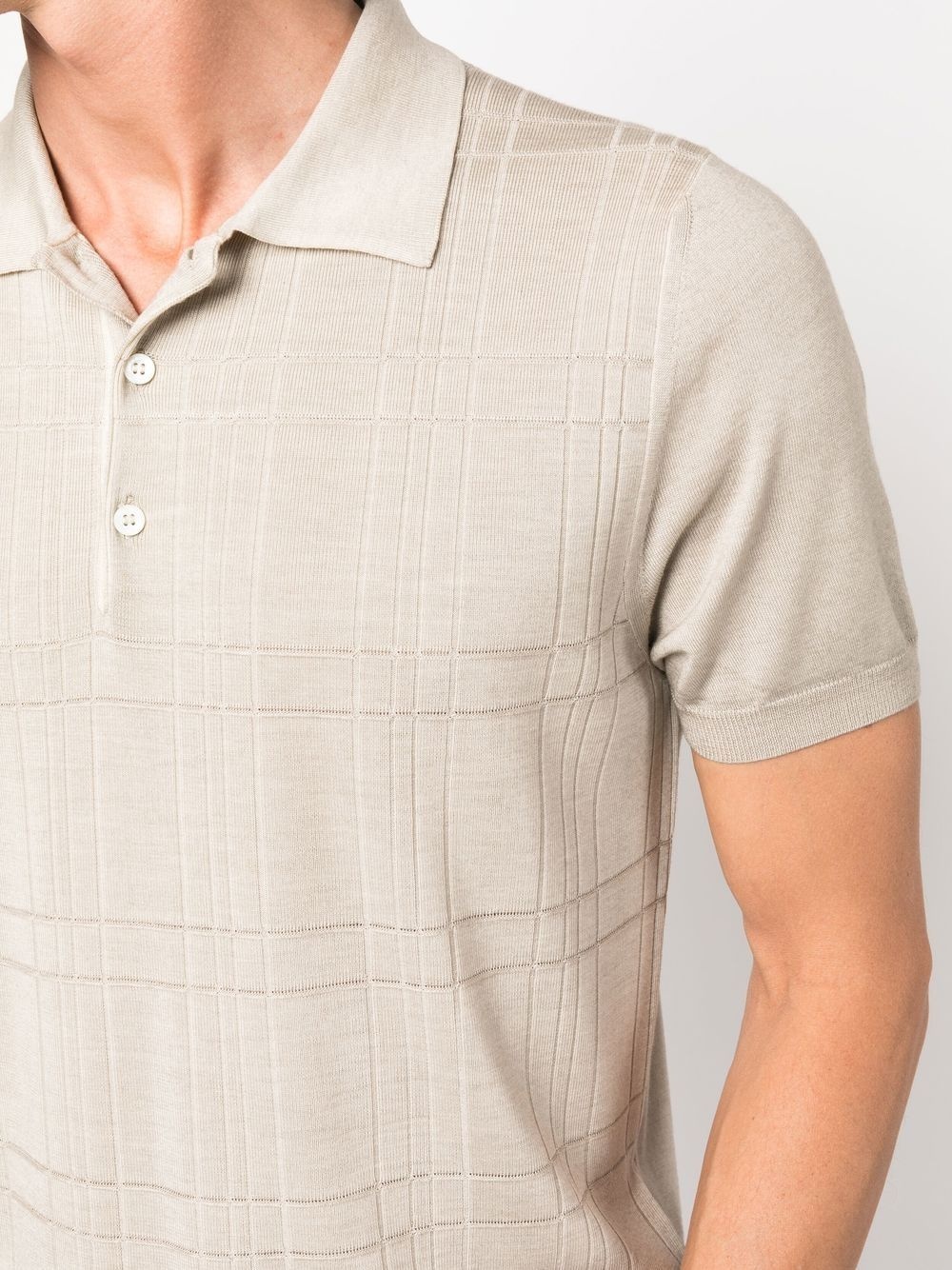 check-pattern polo shirt - 5