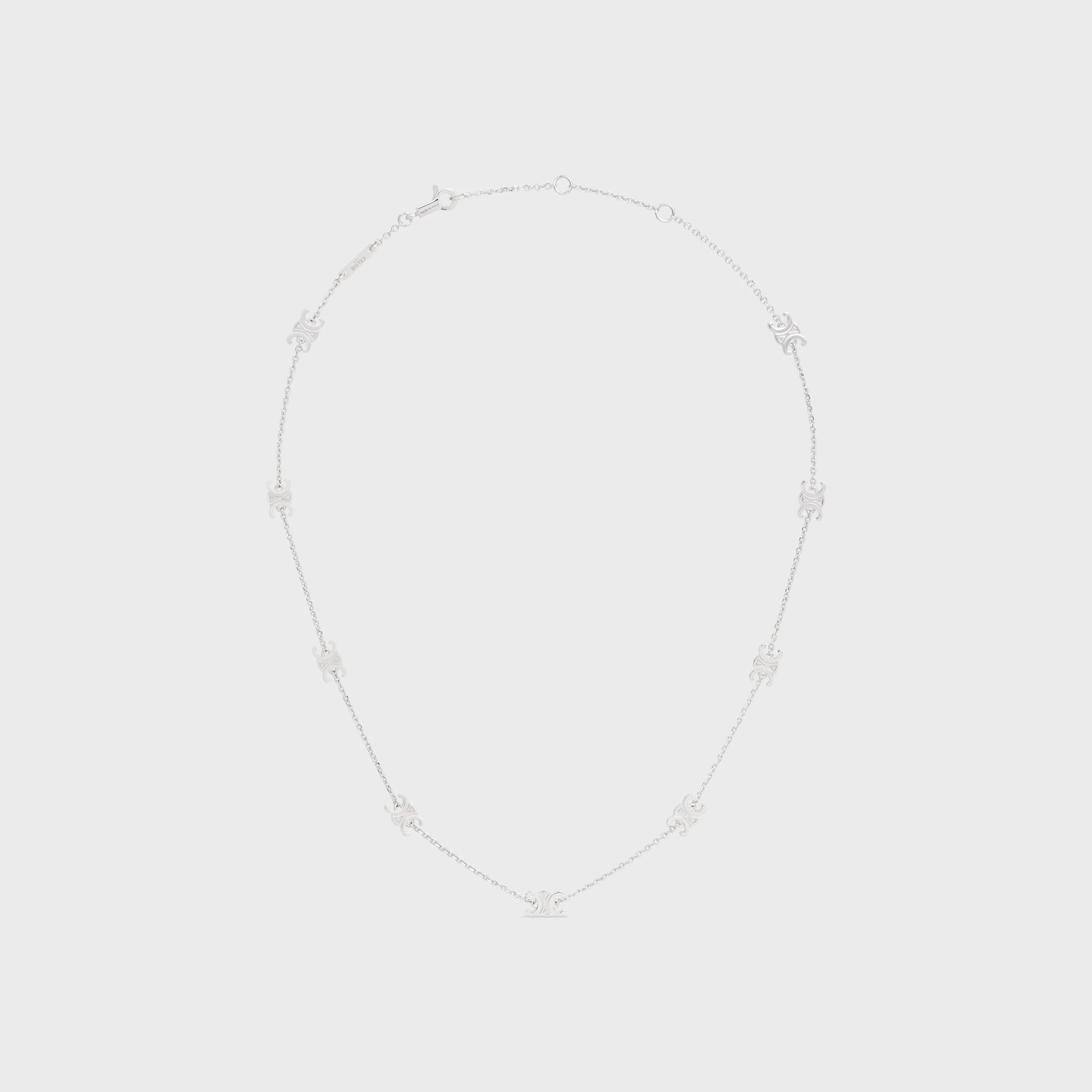 Triomphe Mini Triomphe Necklace in Brass with Rhodium Finish - 1