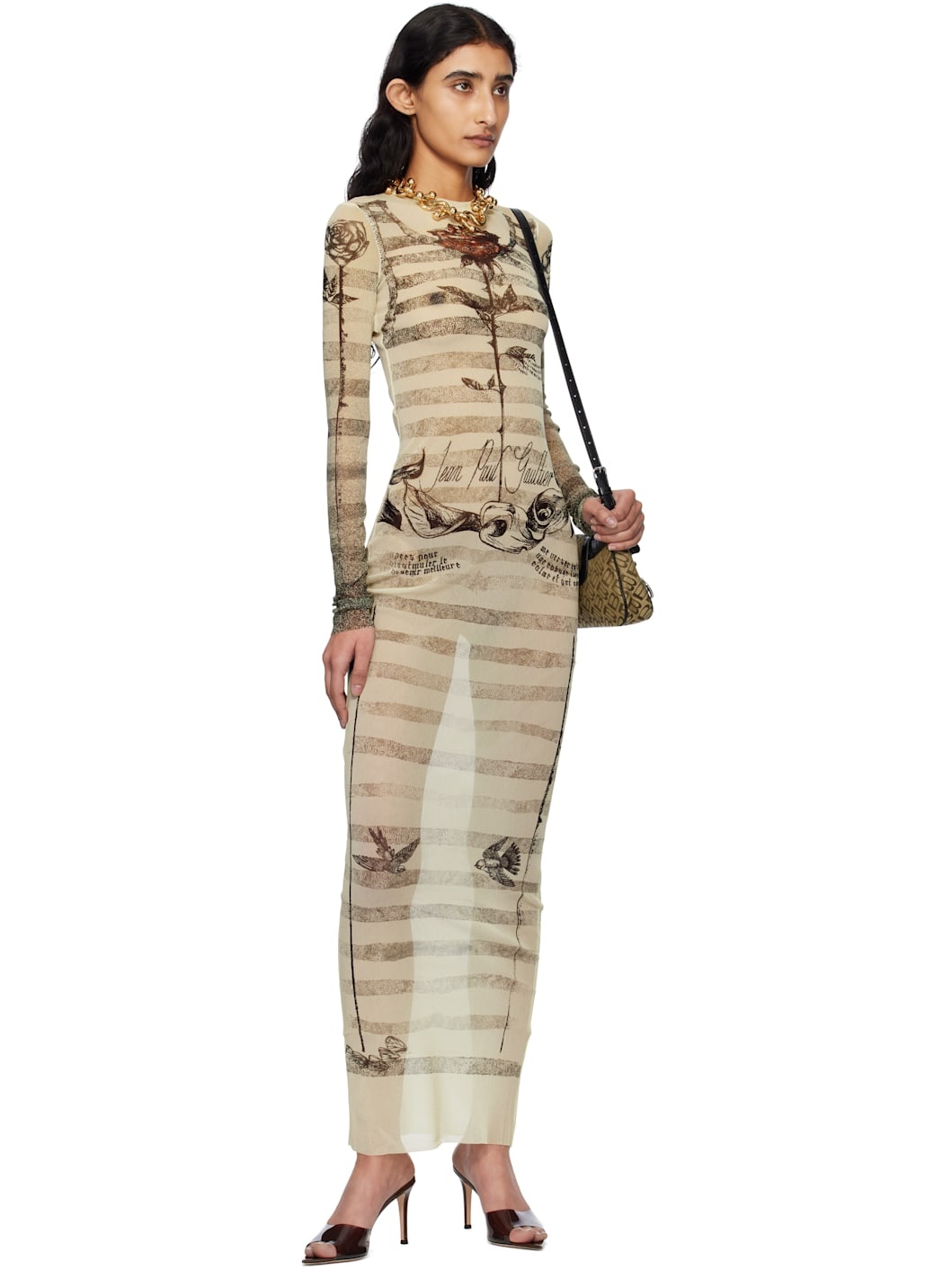 Beige 'The Tattoo Marinière' Maxi Dress - 5