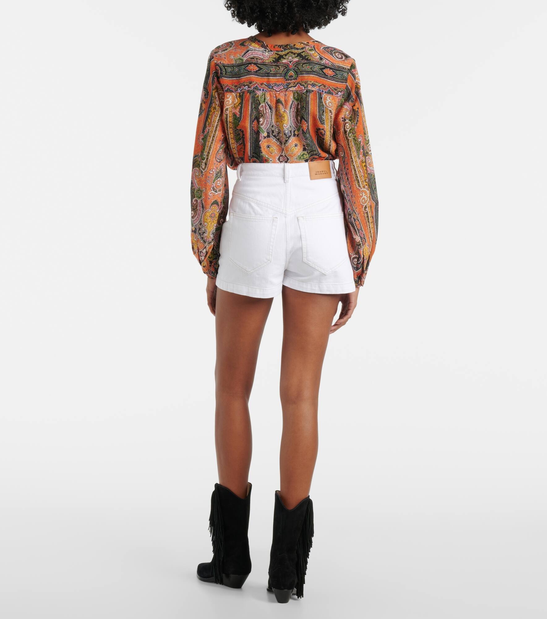 High-rise denim shorts - 3