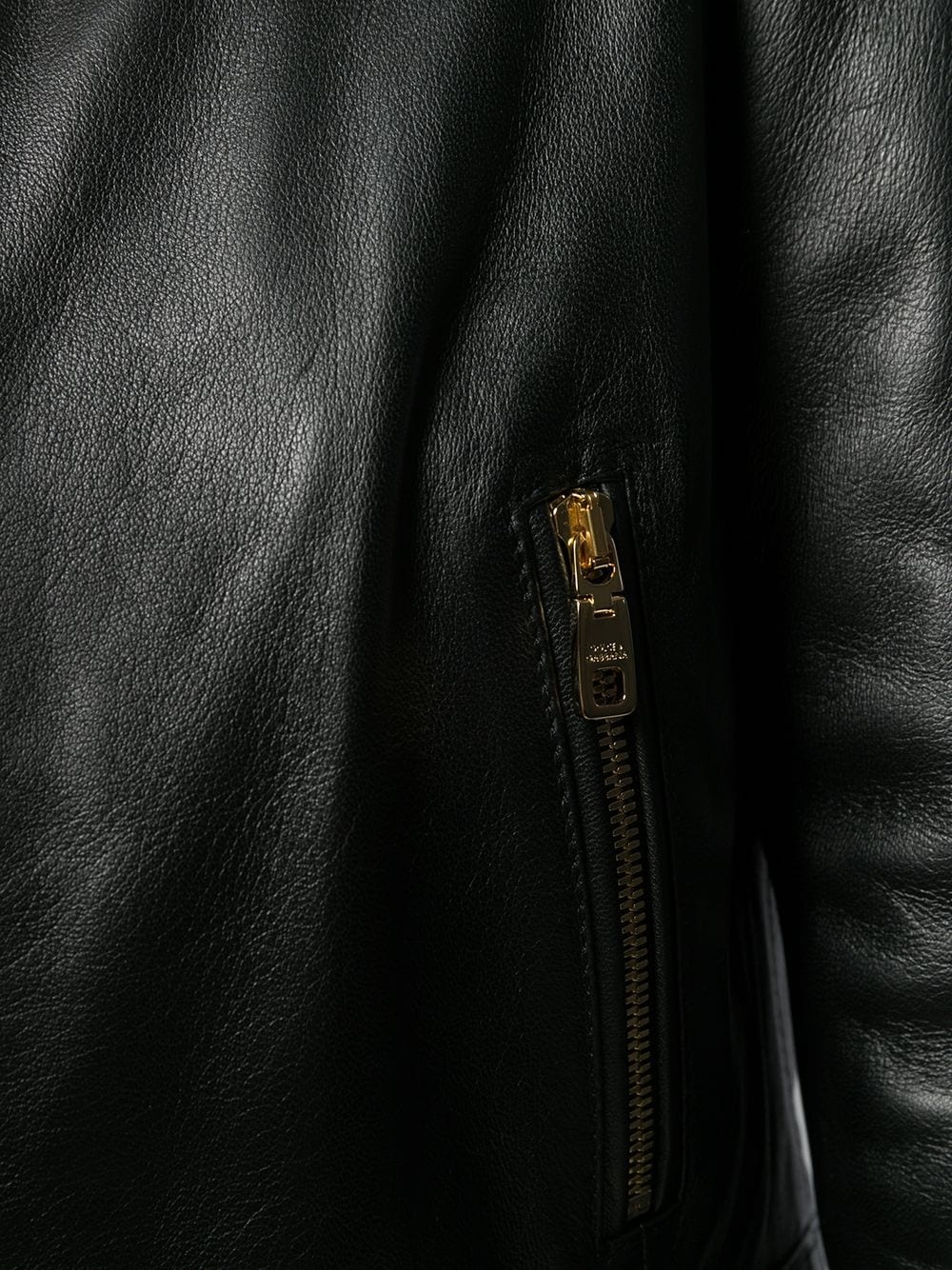 cropped lambskin leather jacket - 5