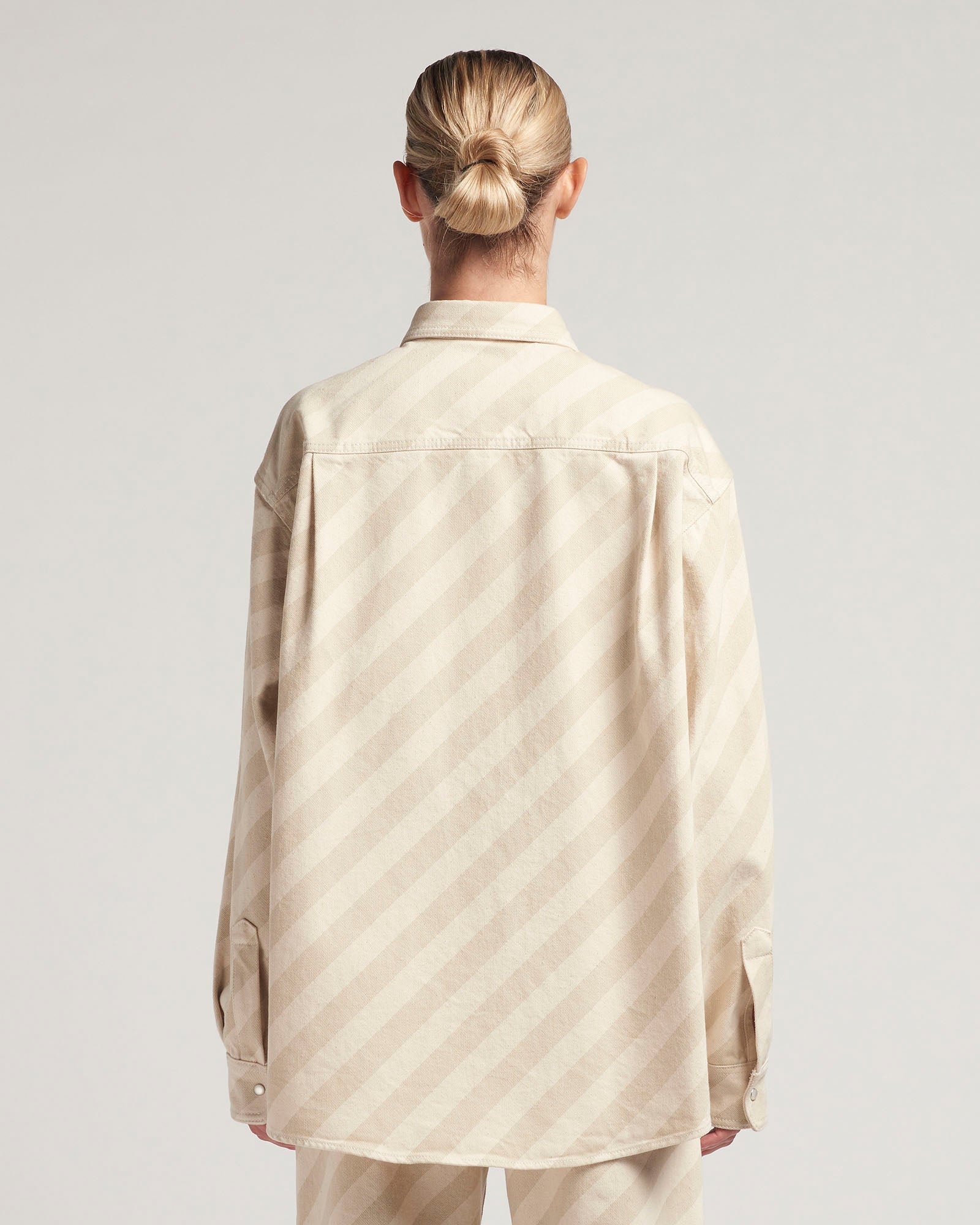 Striped Washed Denim Shirt - 3