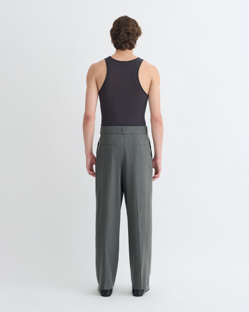Belted Raw Silk Pants 5