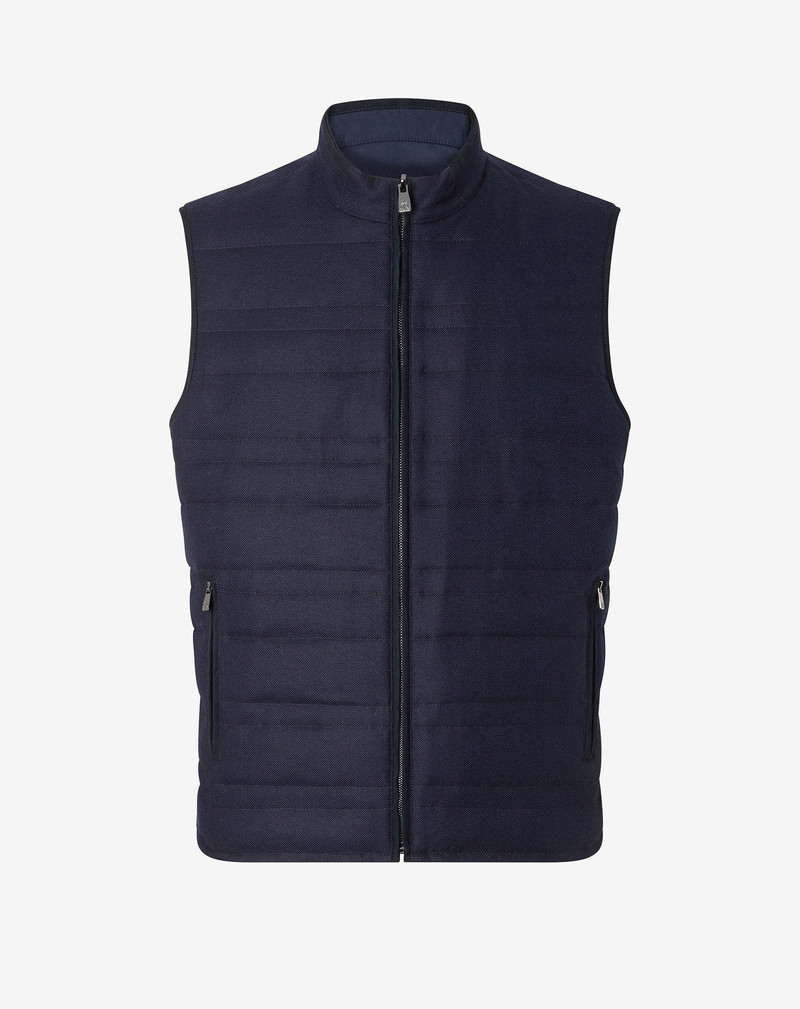 Reversible padded navy blue gilet 1