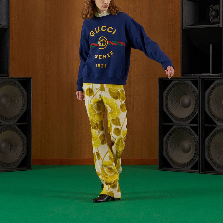 GUCCI Cotton Gucci Firenze 1921 sweatshirt 'Blue' 626990-XJD7O-4409 - 2
