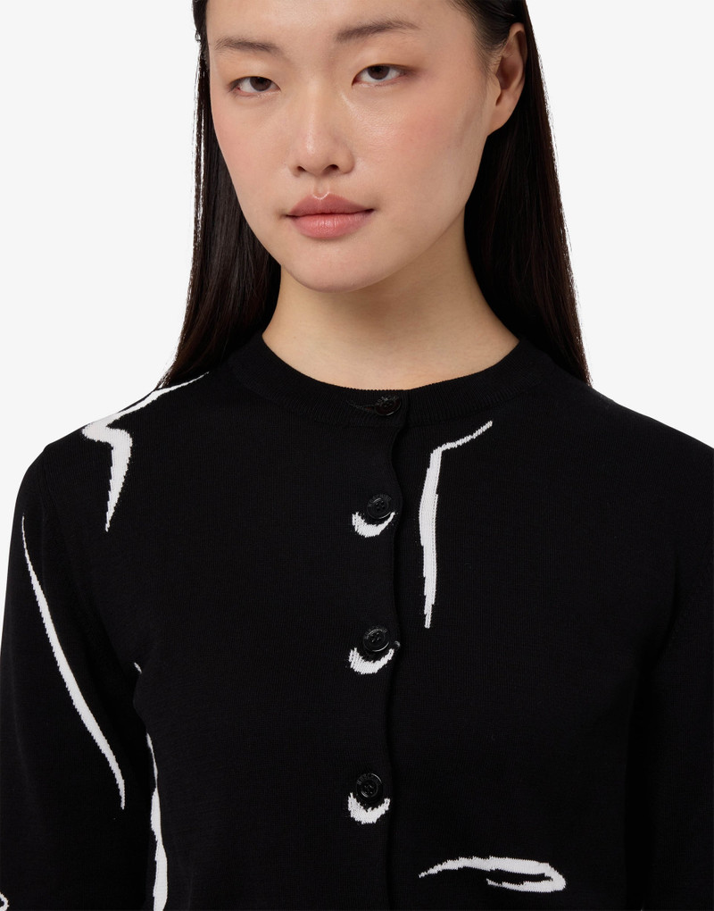 Moschino PURE COTTON INTARSIA CARDIGAN outlook