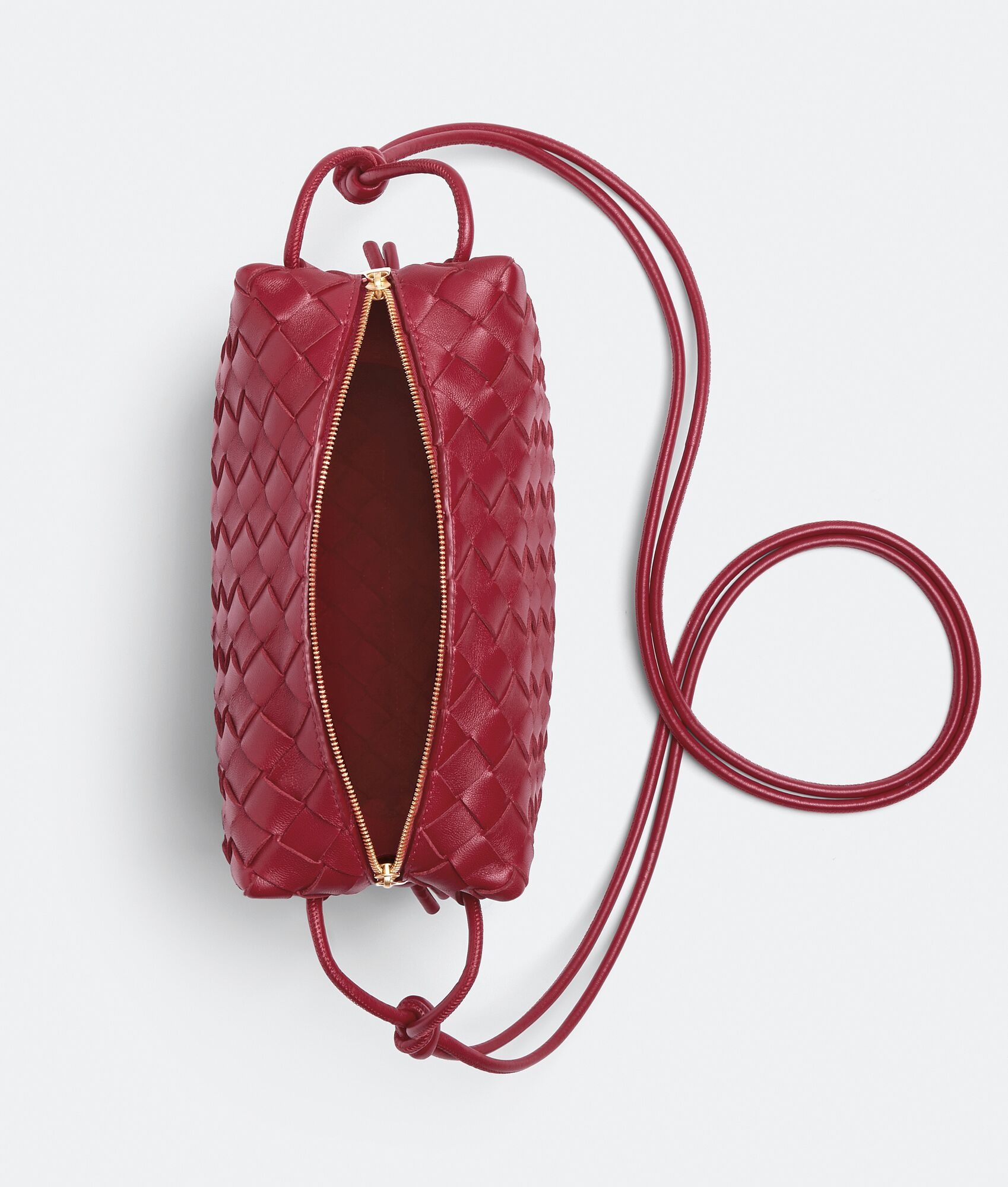Bottega Veneta Mini Loop Apple Candy Red Leather Shoulder Bag New