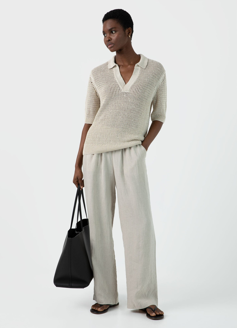 Sunspel Linen Mesh Polo Shirt outlook