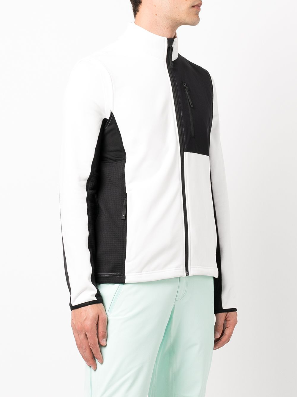 colour-block zipped vest - 3