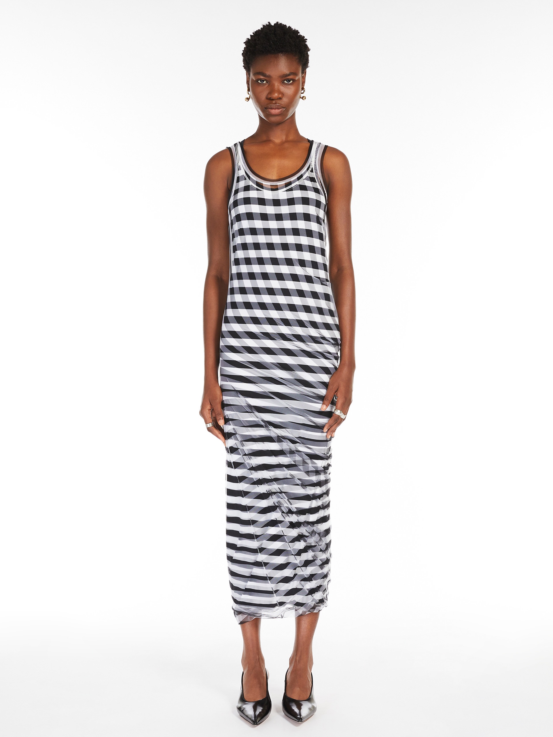 NARO Sleeveless dress with tulle - 3
