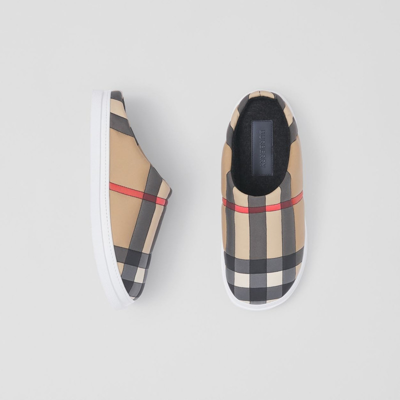 Vintage Check Wool-lined Slippers 6