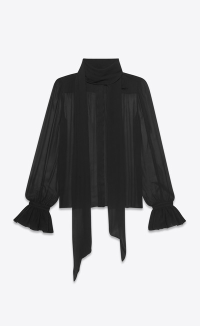 SAINT LAURENT lavallière-neck blouse in silk crepe muslin outlook