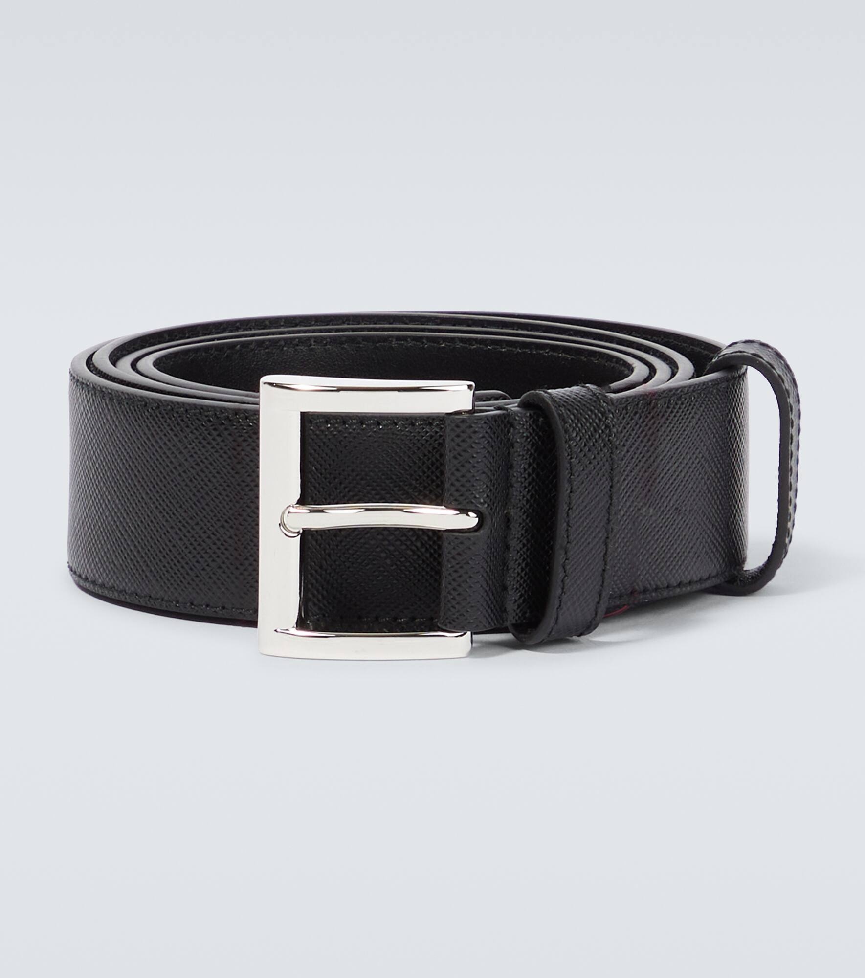 Logo Saffiano leather belt - 1