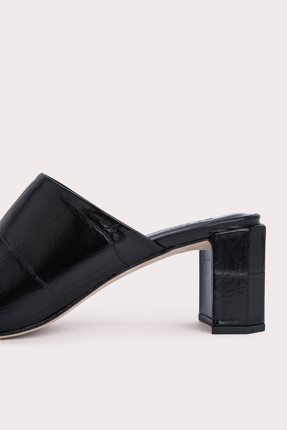 Katya Black Maxi Croco Embossed Leather - 7