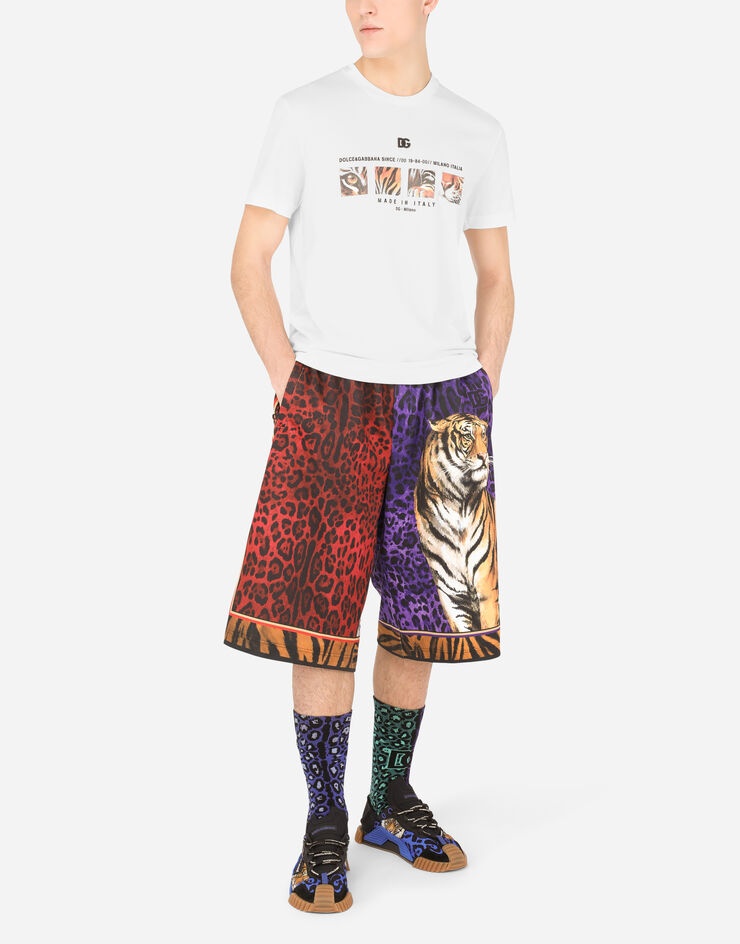 Cotton T-shirt with tiger print - 6