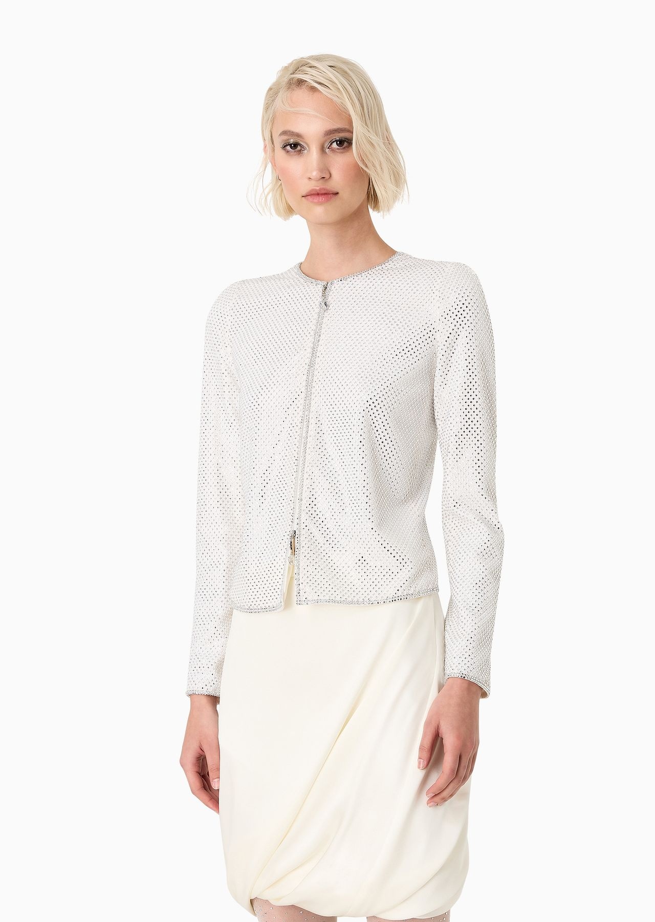 Rhinestone-embroidered zip-up jacket - 2