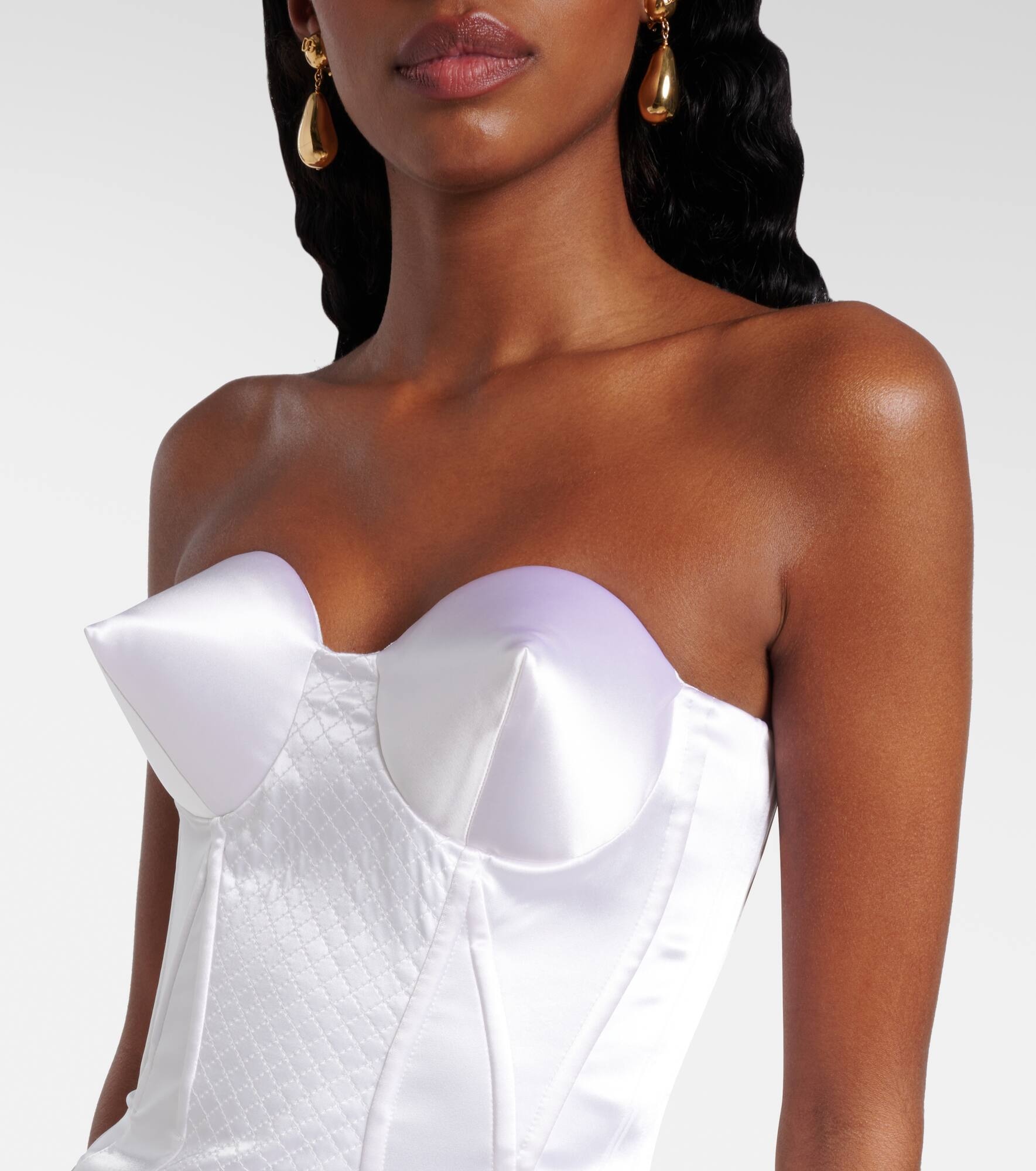 Strapless satin corset dress - 4