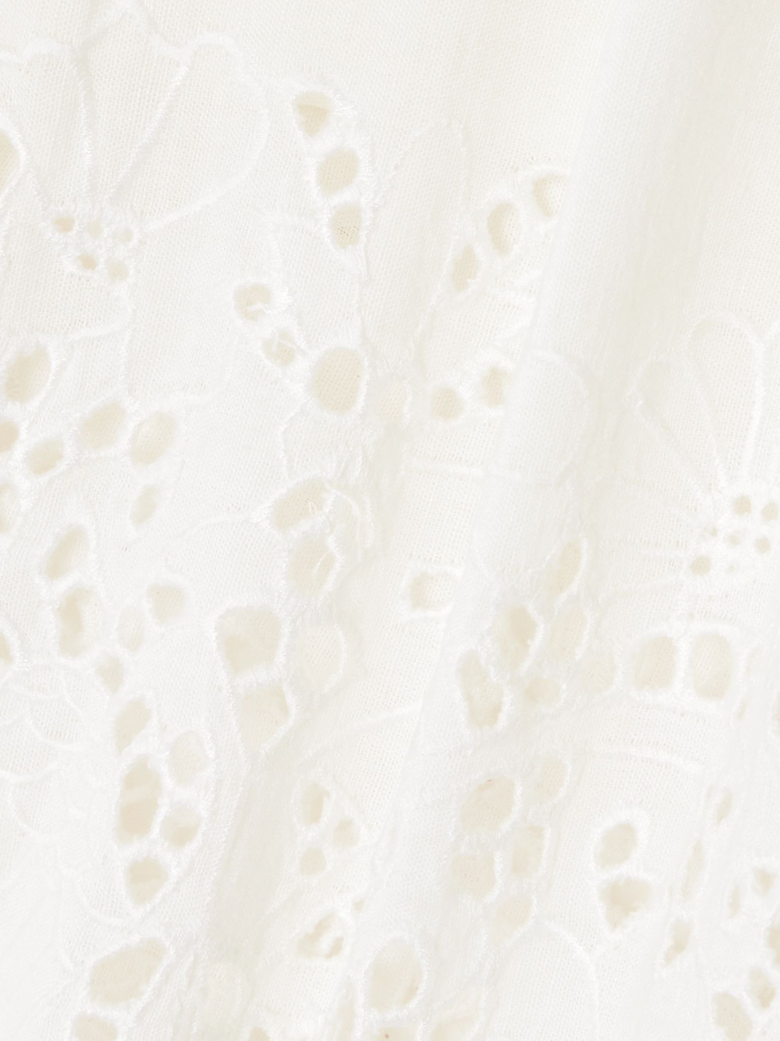 Scalloped pleated broderie anglaise linen and cotton-blend shorts Off-white - 5