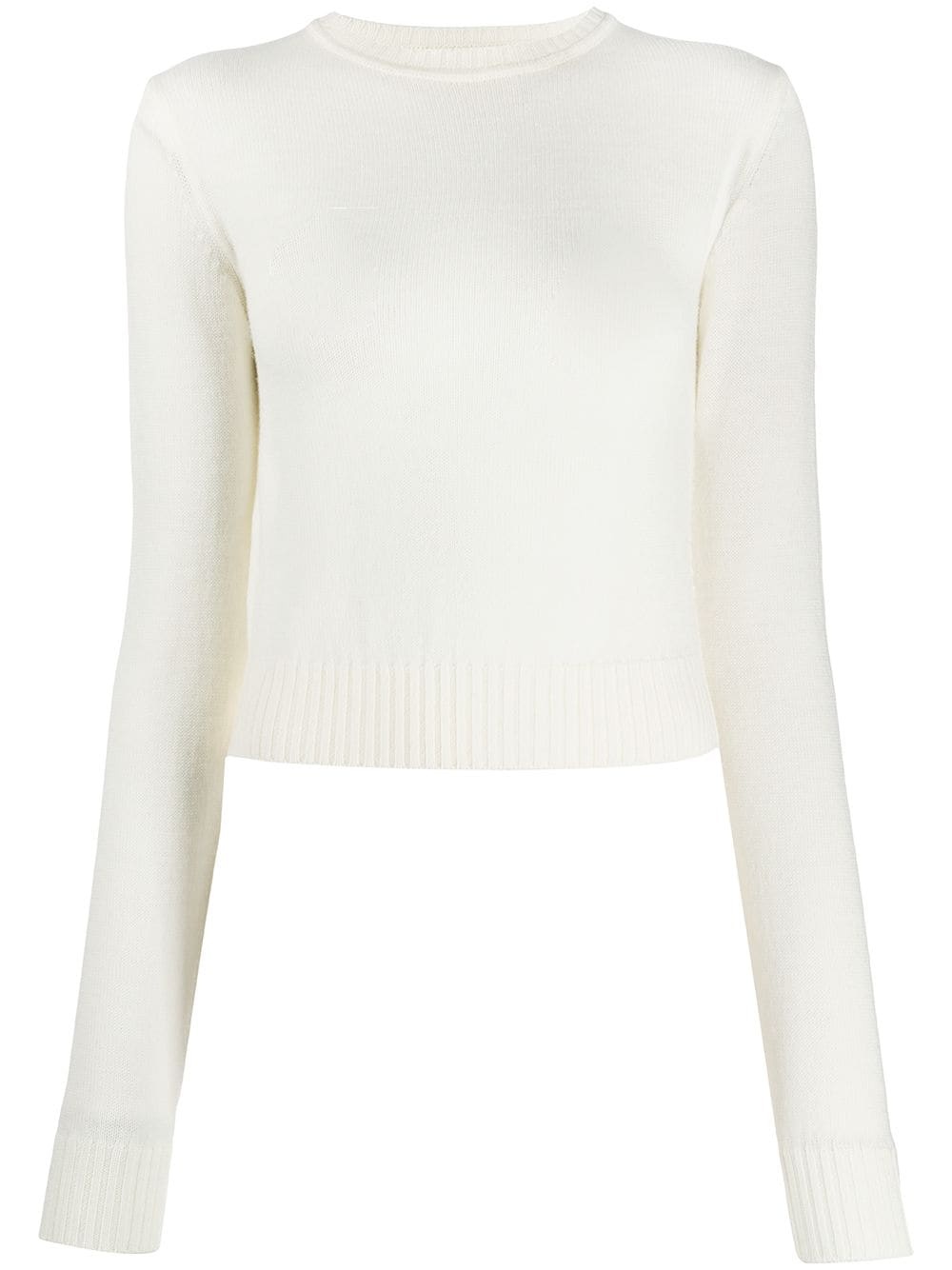 cropped wool knit jumper - 1