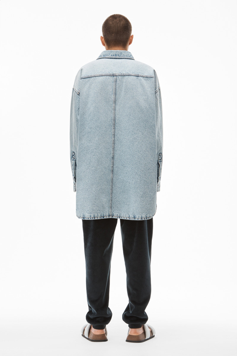 QUILTED SHIRT COAT IN DENIM 5