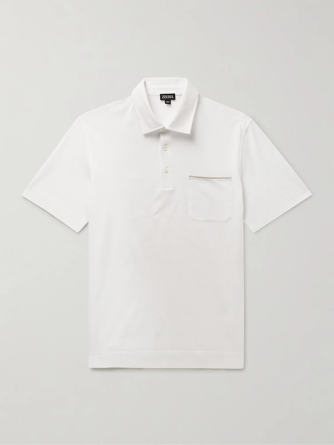 Slim-Fit Nubuck-Trimmed Cotton-Piqué Polo Shirt - 1