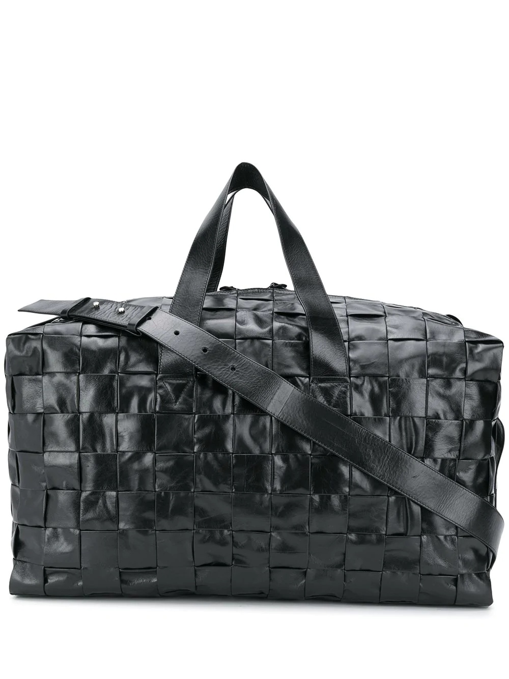 woven leather holdall - 1