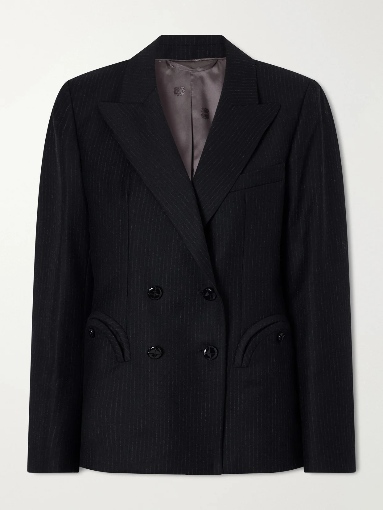 Charmer Pinstriped Wool Blazer - 1
