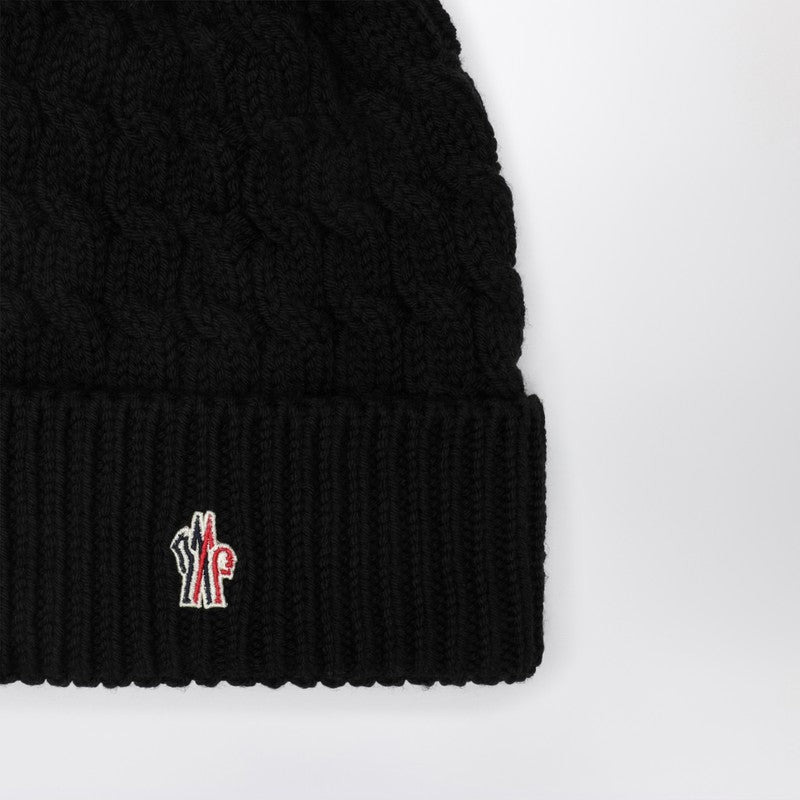 Moncler Grenoble Black Wool Hat With Pom Pom Women - 2