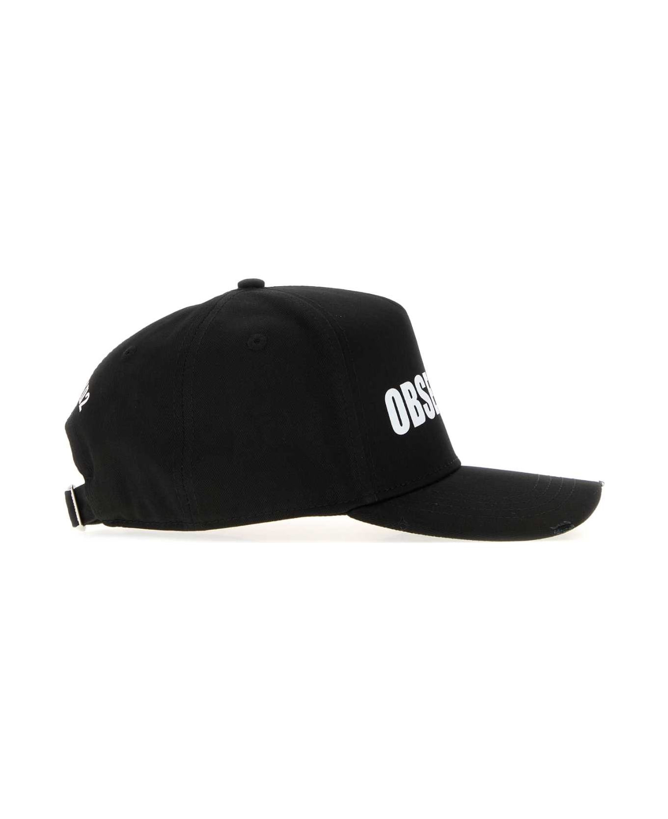 Black Cotton Baseball Cap - 2