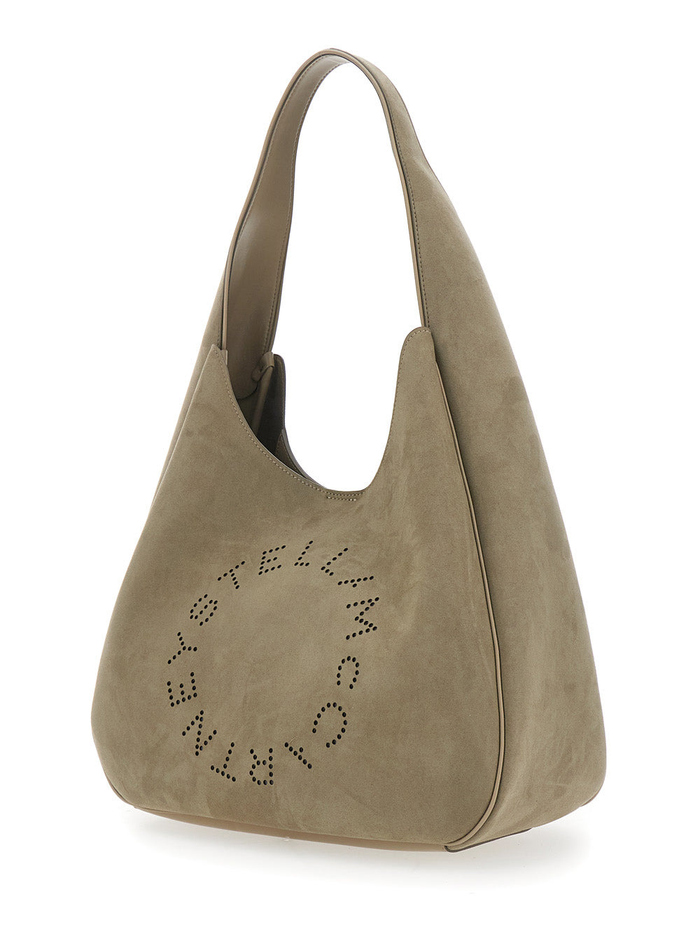 Stella Mccartney Women Beige Shoulder Bag With Maxi Logo Lettering On The Front In Ecosuede Woman - 2