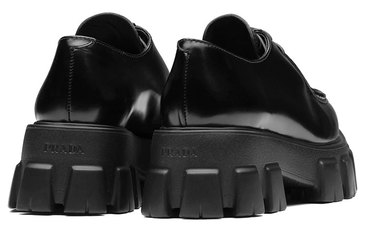 (WMNS) PRADA Monolith Pattern Calf Pointy Derby Shoes 'Black' 1E719M_055_F0002_F_055 - 4