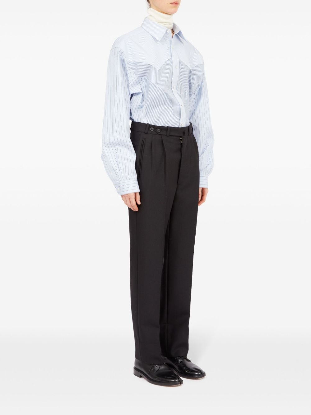 straight-leg wool trousers - 3